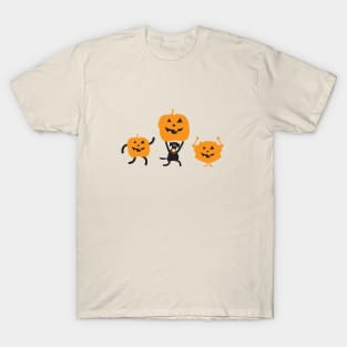 Black Dog Puppy with Halloween Jack-O-Lanterns T-Shirt